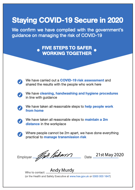 COVID-19 Secure 2020