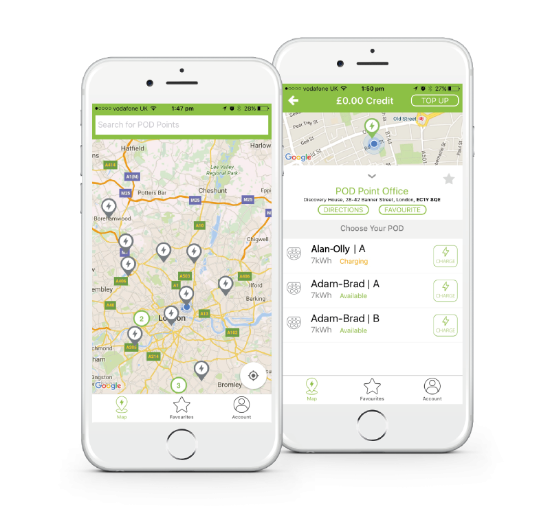 Open Charge App Screens